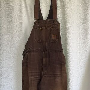 Carhartt Dark Brown Bib Overalls workwear